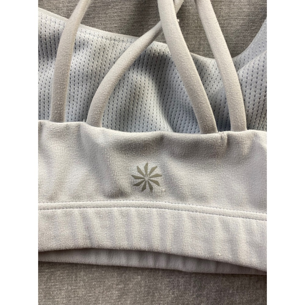 Athleta Girl Sports Bra Light Blue Strappy Cross Back Activewear Size M 8-10 - Picture 2 of 3